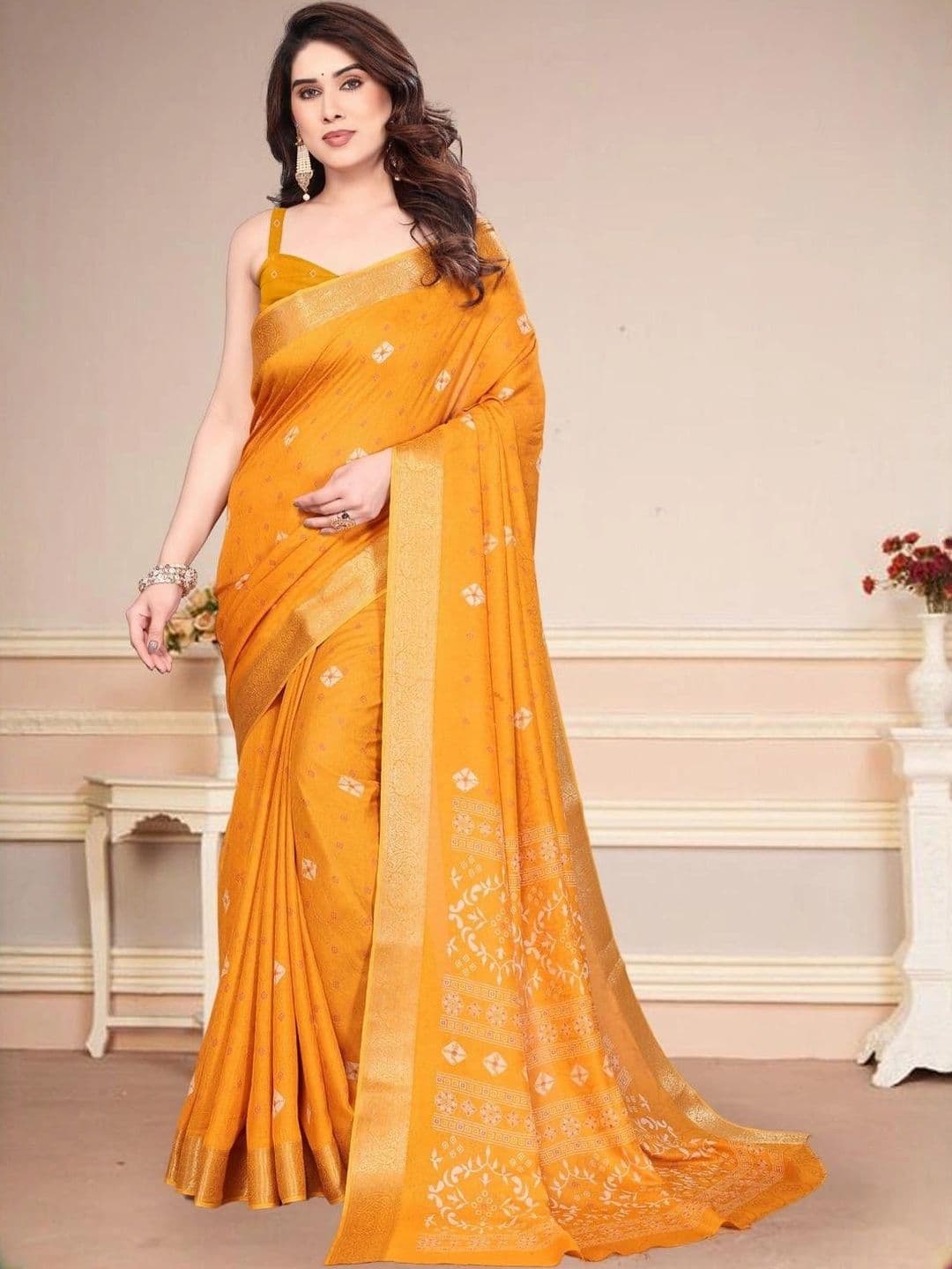 NARIVESH TRENDS Woven Design Zari Silk Blend Saree thumbnail 5