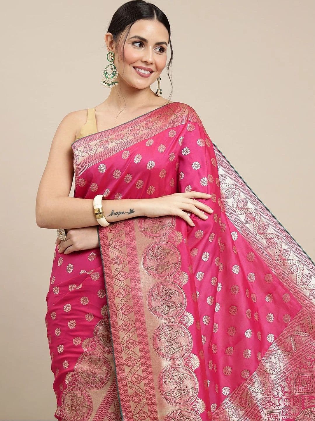 KALINI Woven Design Zari Art Silk Banarasi Saree thumbnail 3