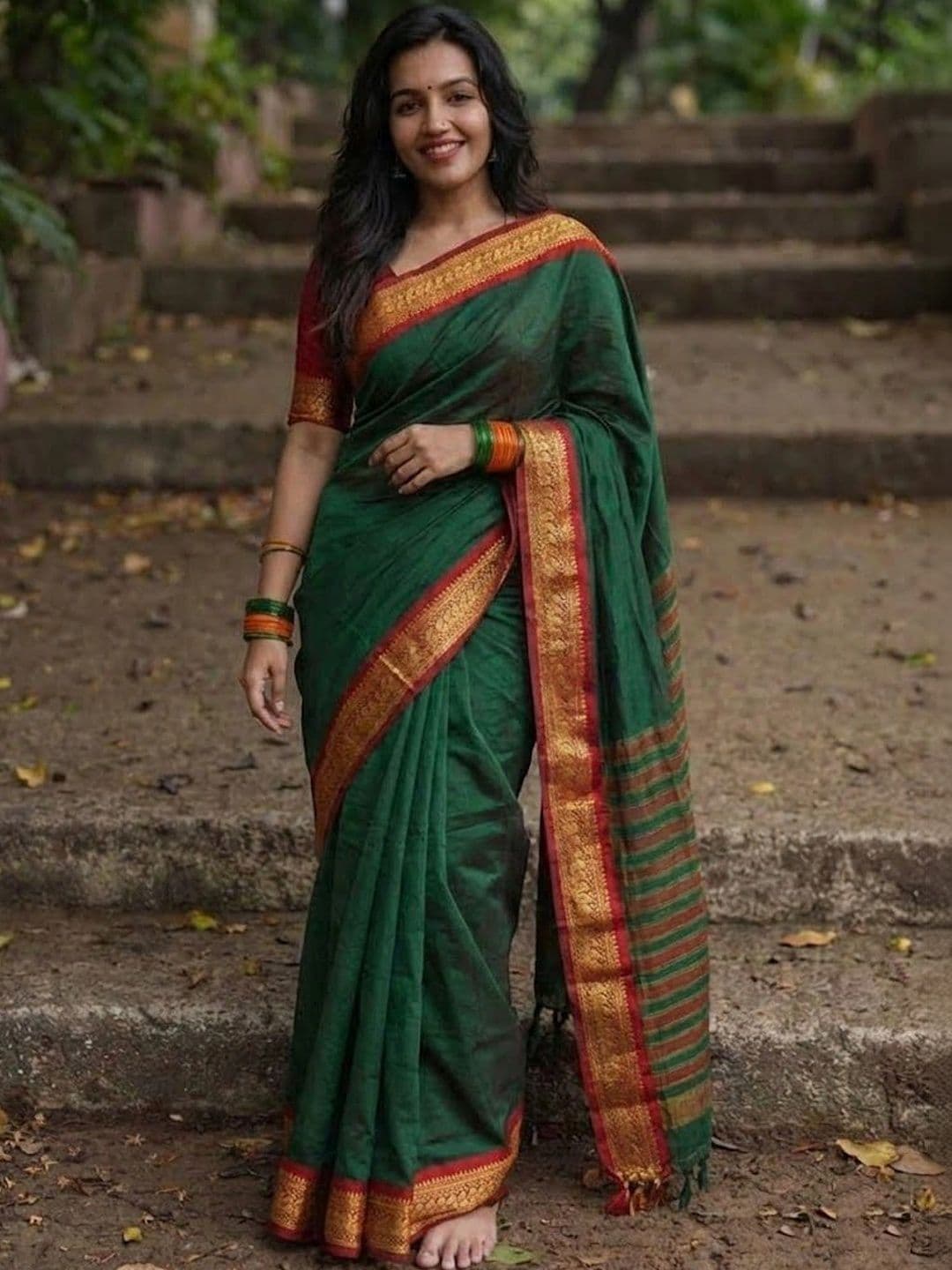 ALPENIKA Embellished Art Silk Mysore Silk Saree thumbnail 4