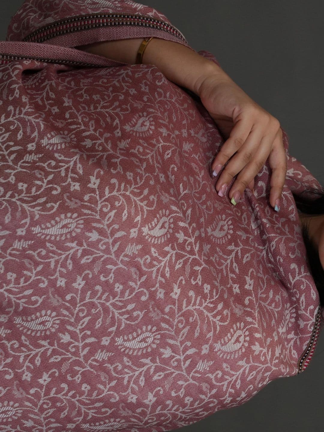 SHIFNEEN Women Botanical Printed Acrylic Shawl thumbnail 5