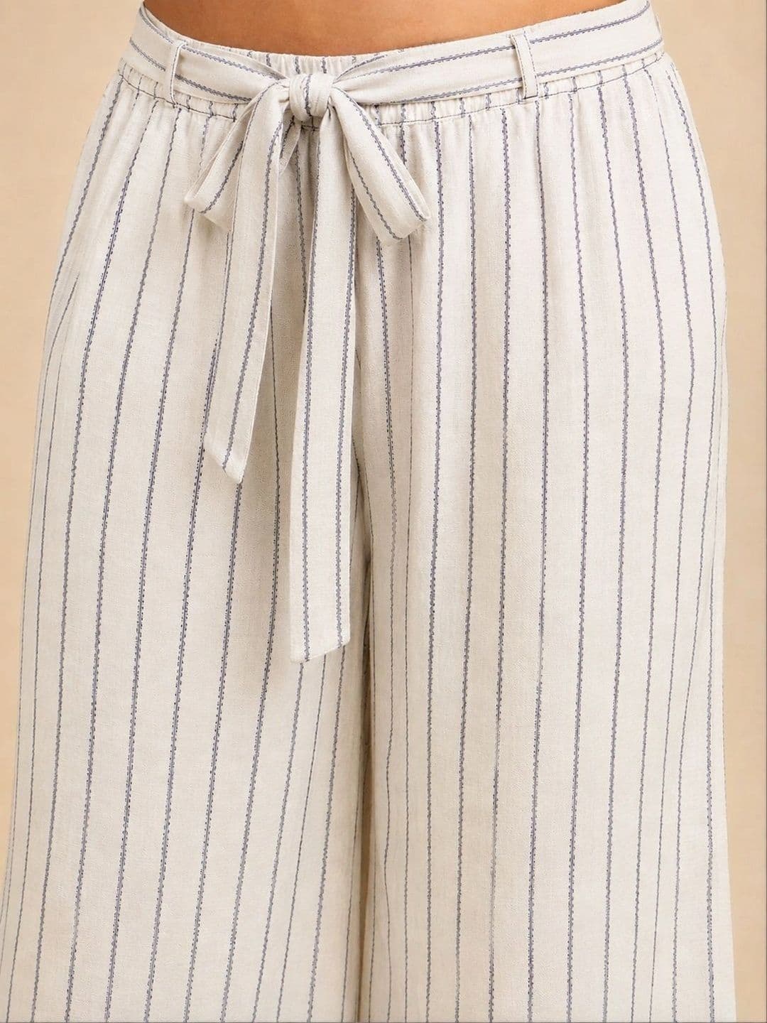 Azira Women Striped Palazzos thumbnail 5