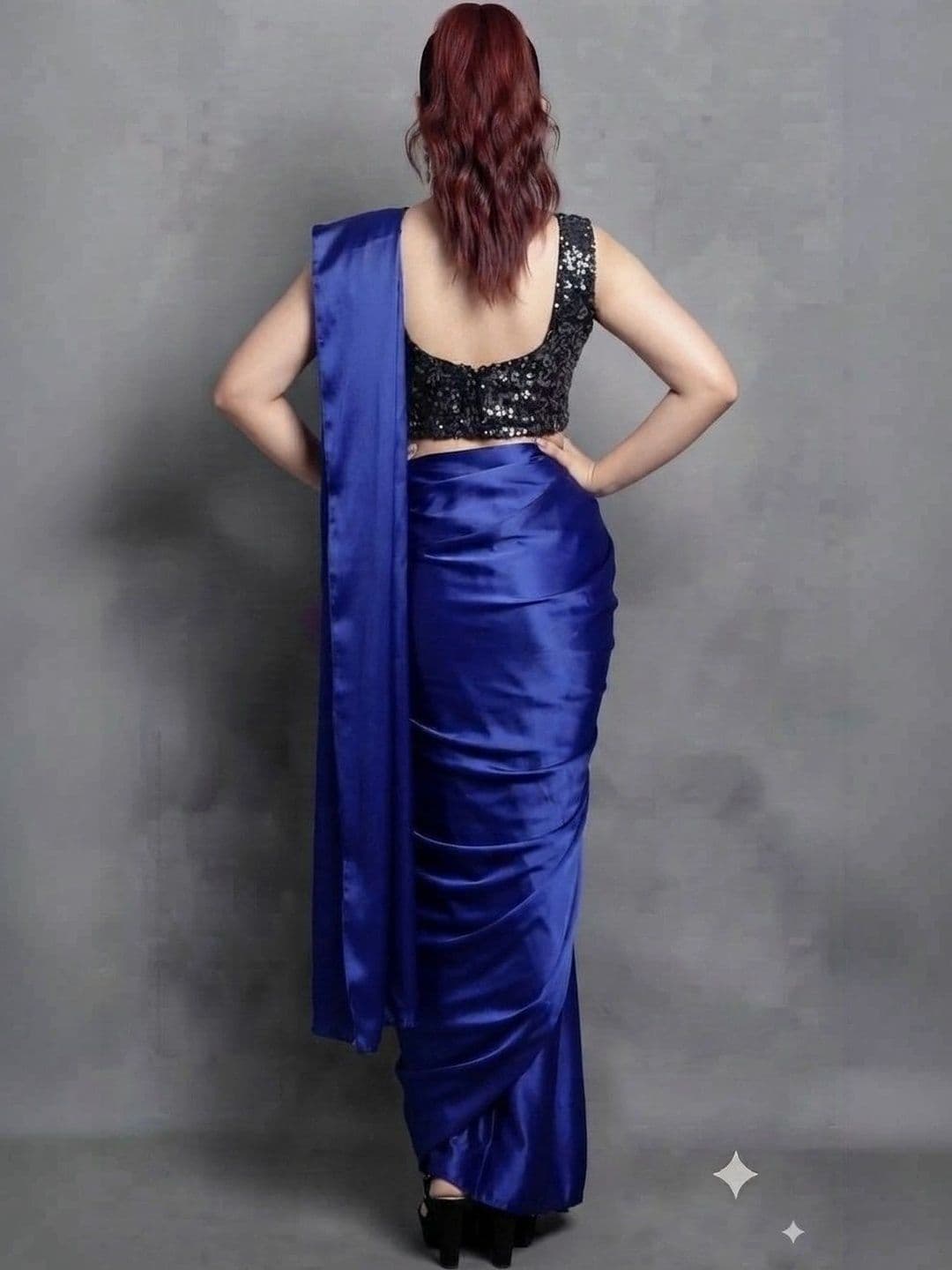 HERE&NOW Satin Saree thumbnail 4