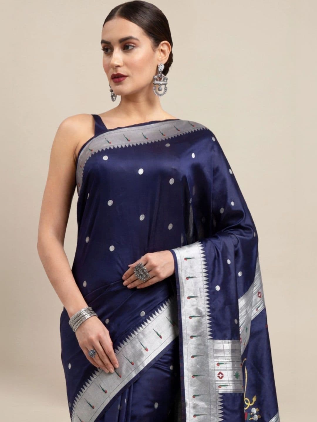 KALINI Woven Design Zari Art Silk Paithani Saree thumbnail 5