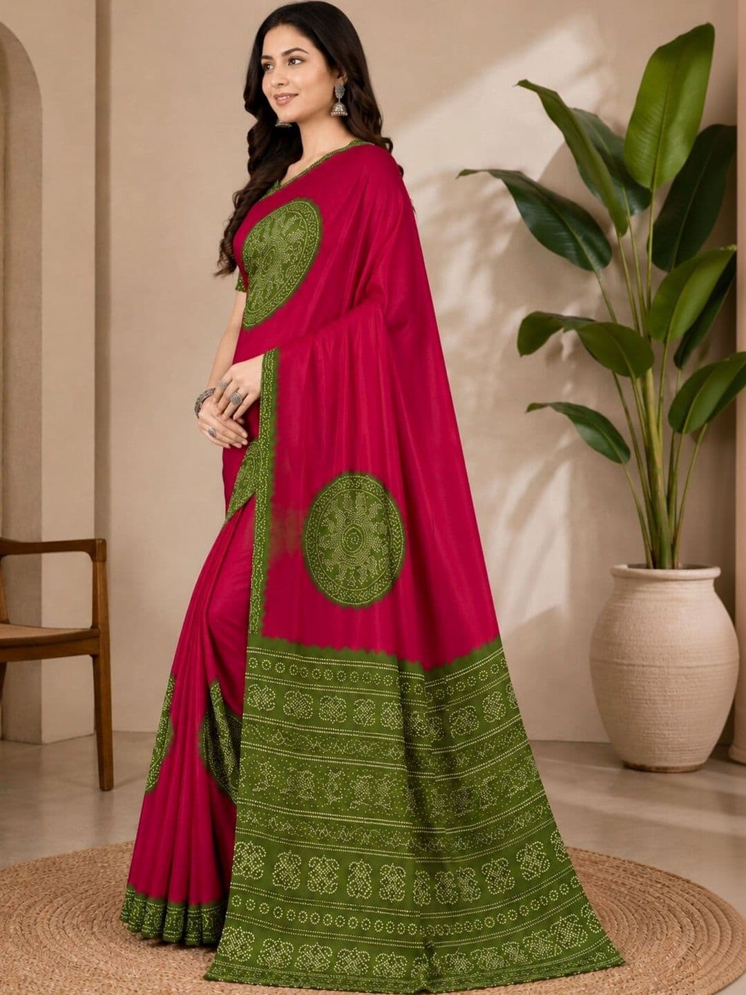 Anouk Batik Art Silk Designer Saree thumbnail 4