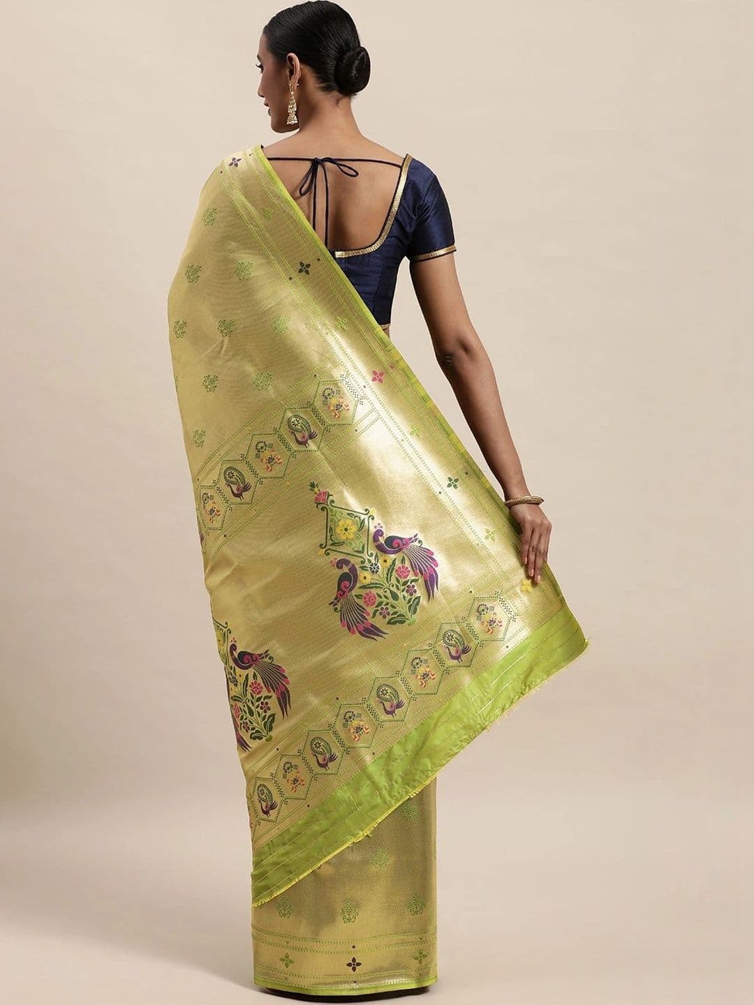 KALINI Woven Design Zari Art Silk Paithani Saree thumbnail 6