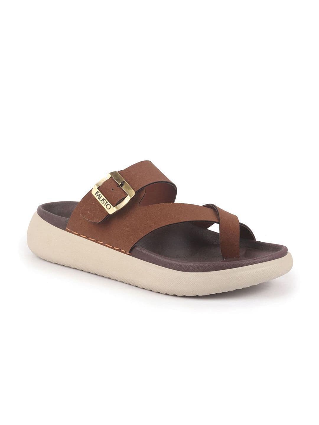 FAUSTO Men Men Toe Ring Buckle Strap Side Stitched Waterproof Sandals thumbnail 3