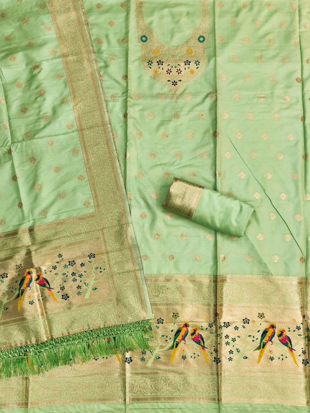 KALINI Pure Silk Unstitched Dress Material thumbnail 4