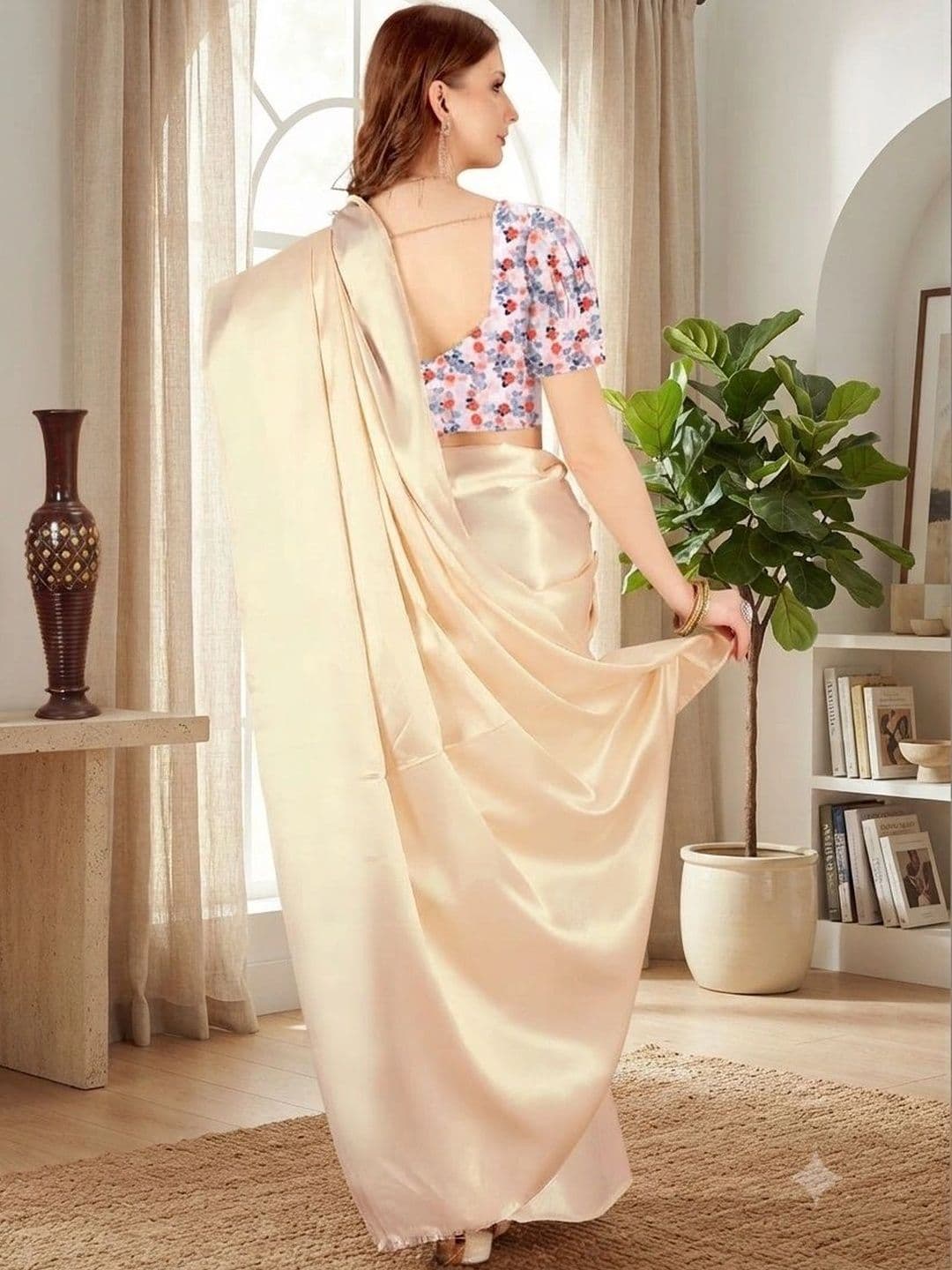 HERE&NOW Satin Saree thumbnail 3