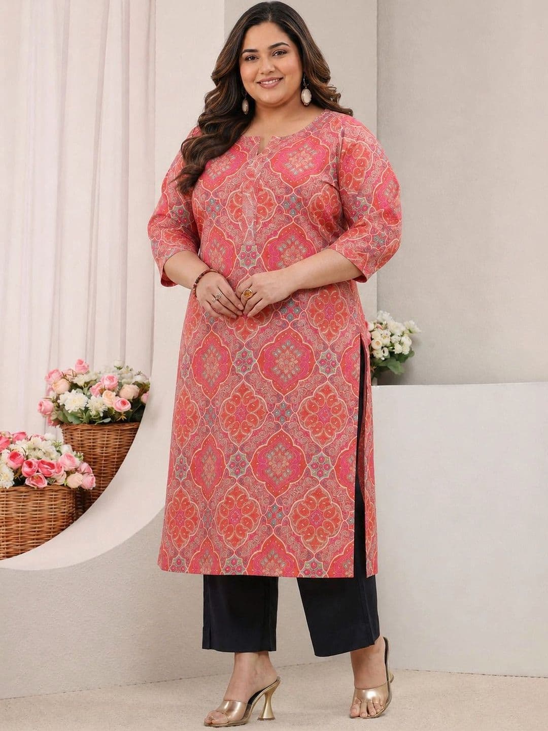 EXTRA LOVE BY LIBAS Women Ethnic Motifs Printed Kurta thumbnail 3