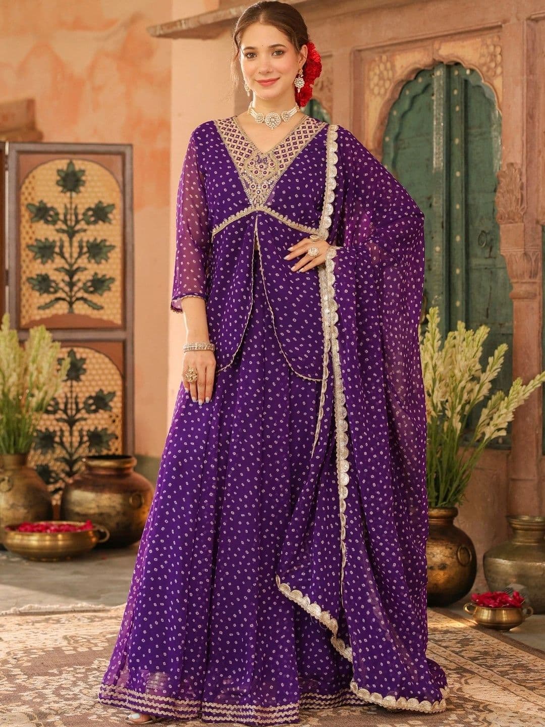 SCAKHI Embroidered Ready to Wear Lehenga & Blouse With Dupatta thumbnail 2