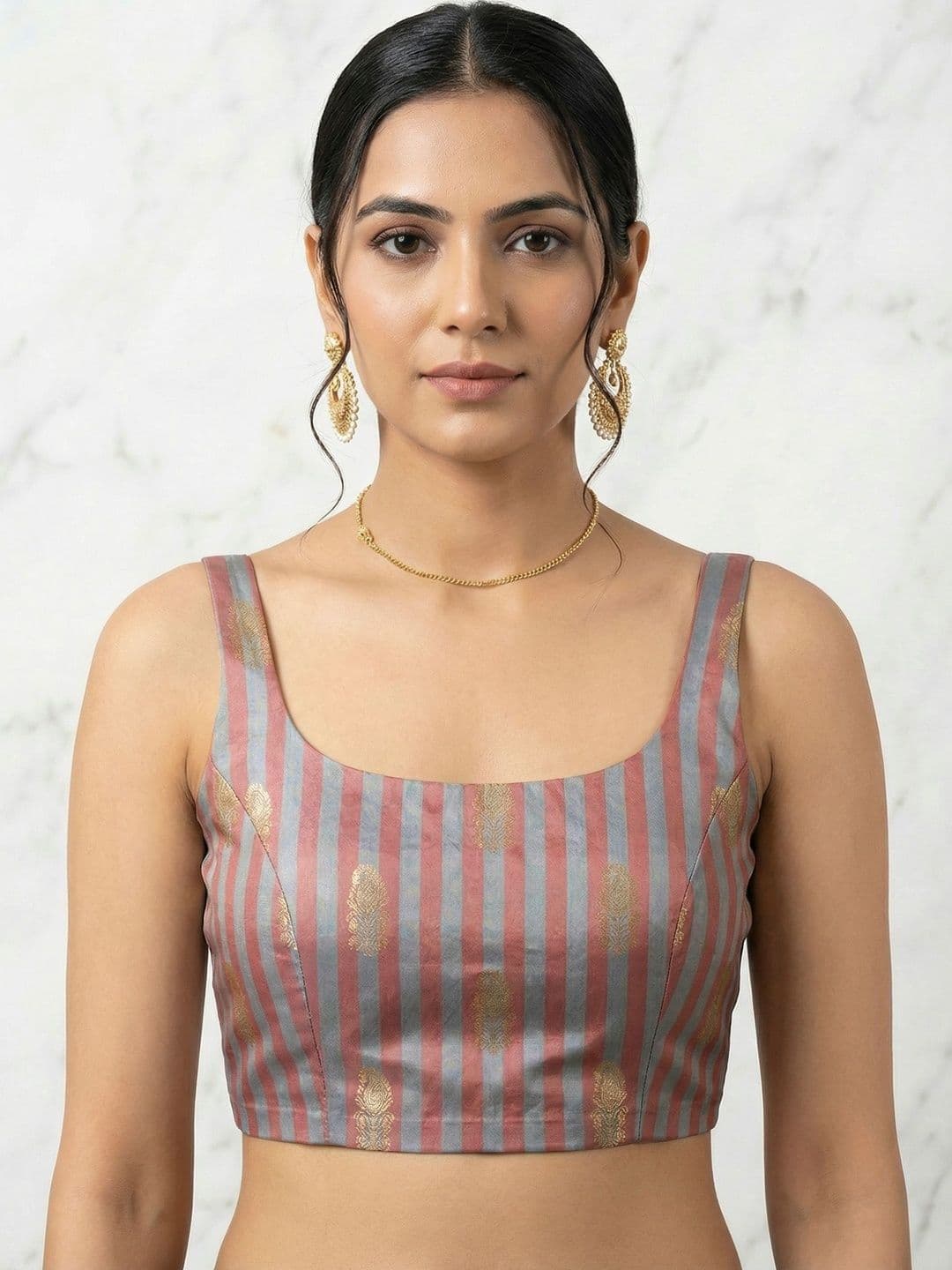 Tikhi Imli Woven Design Zari Saree Blouse - view 1