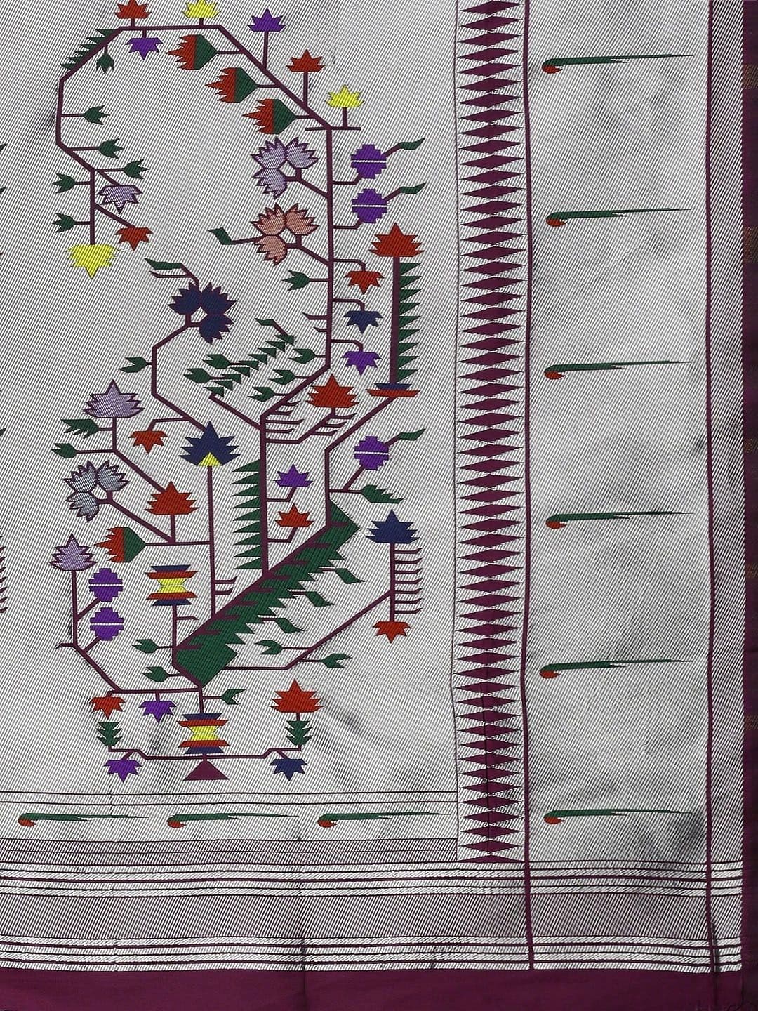 KALINI Ethnic Motifs Woven Design Zari Art Silk Paithani Saree thumbnail 4