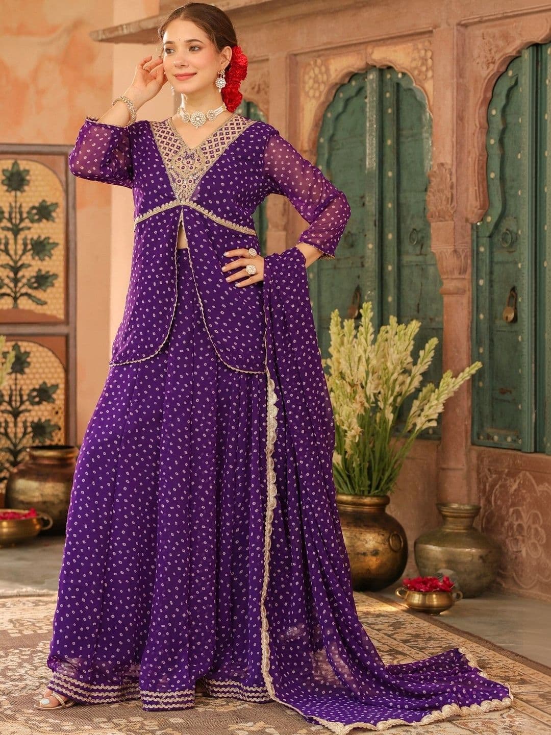 SCAKHI Embroidered Ready to Wear Lehenga & Blouse With Dupatta - view 1