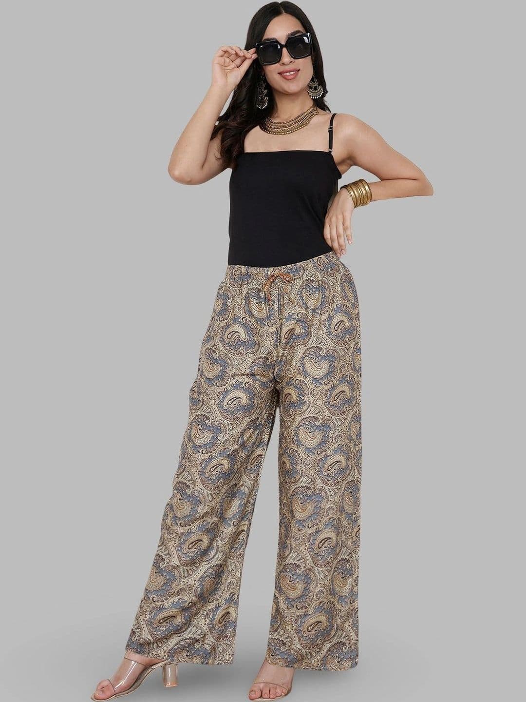 Moda Rapido X Gracit Women Paisley Printed Ethnic Palazzos thumbnail 2