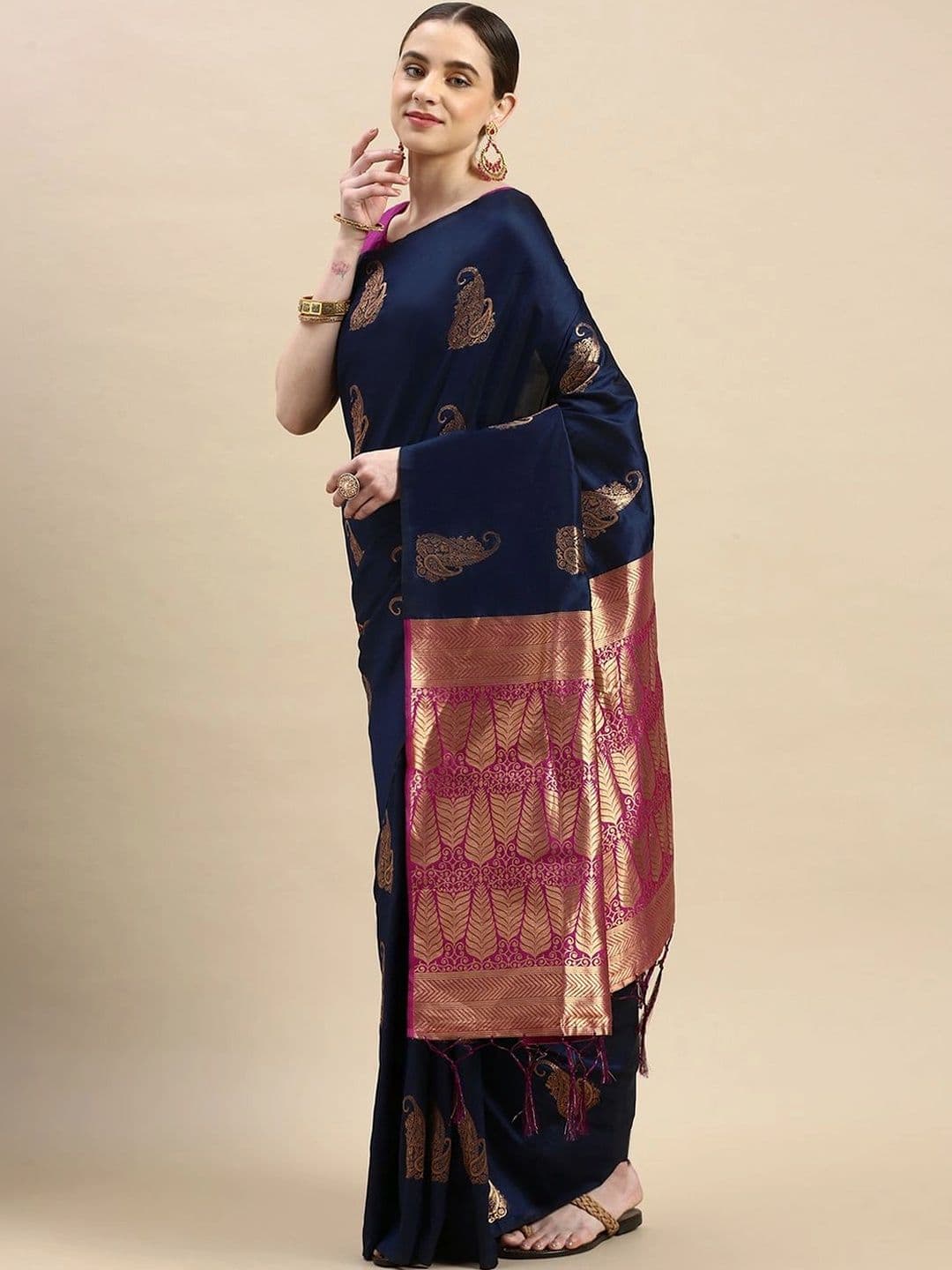 Dhaaga Ghar Woven Design Zari Art Silk Banarasi Saree thumbnail 4