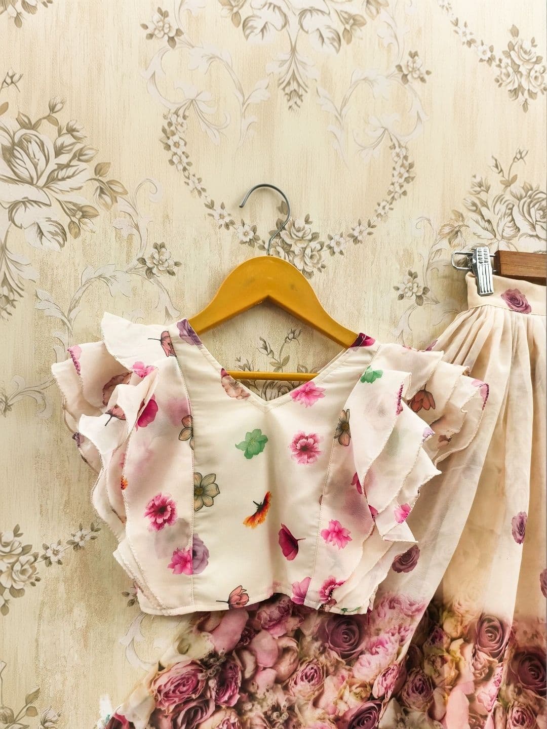 KALINI Girls Printed Ready to Wear Lehenga & thumbnail 2