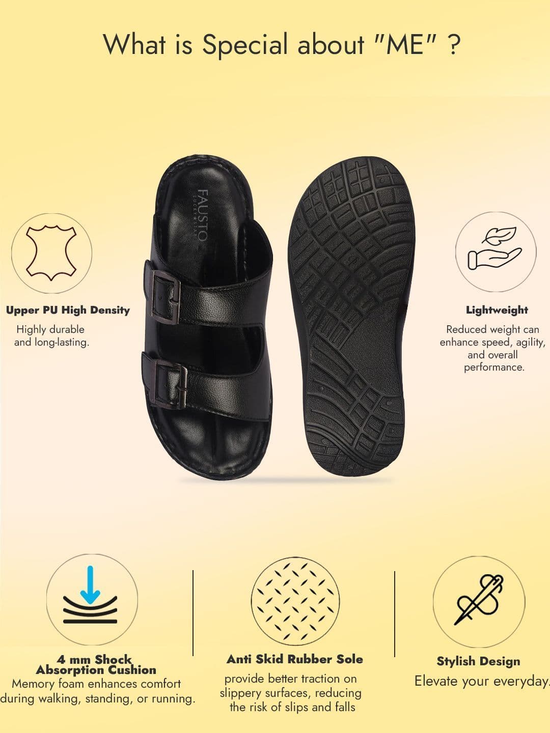 FAUSTO Men PU Comfort Sandals thumbnail 2