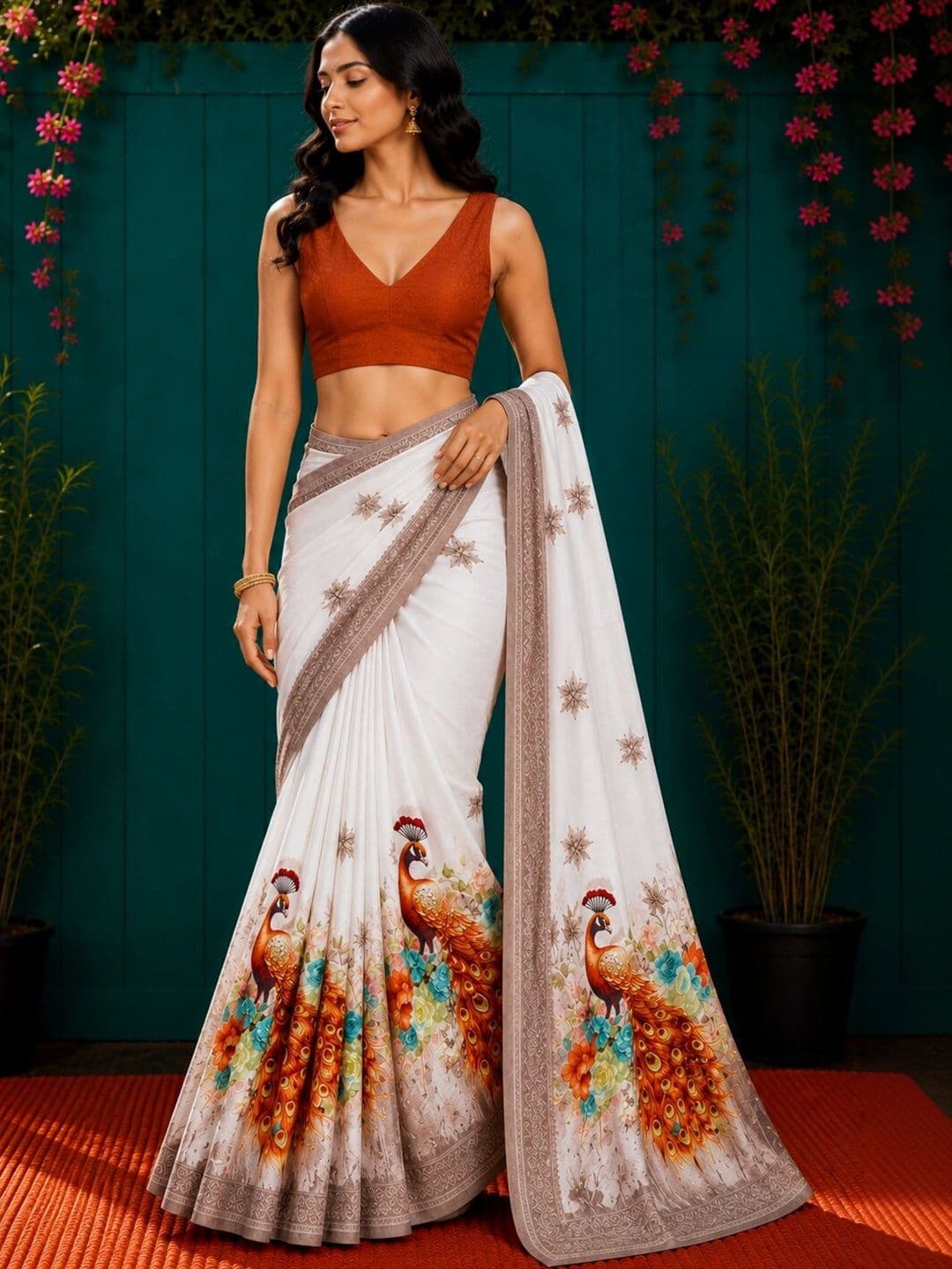 DIVASTRI Embroidered Art Silk Designer Saree thumbnail 2