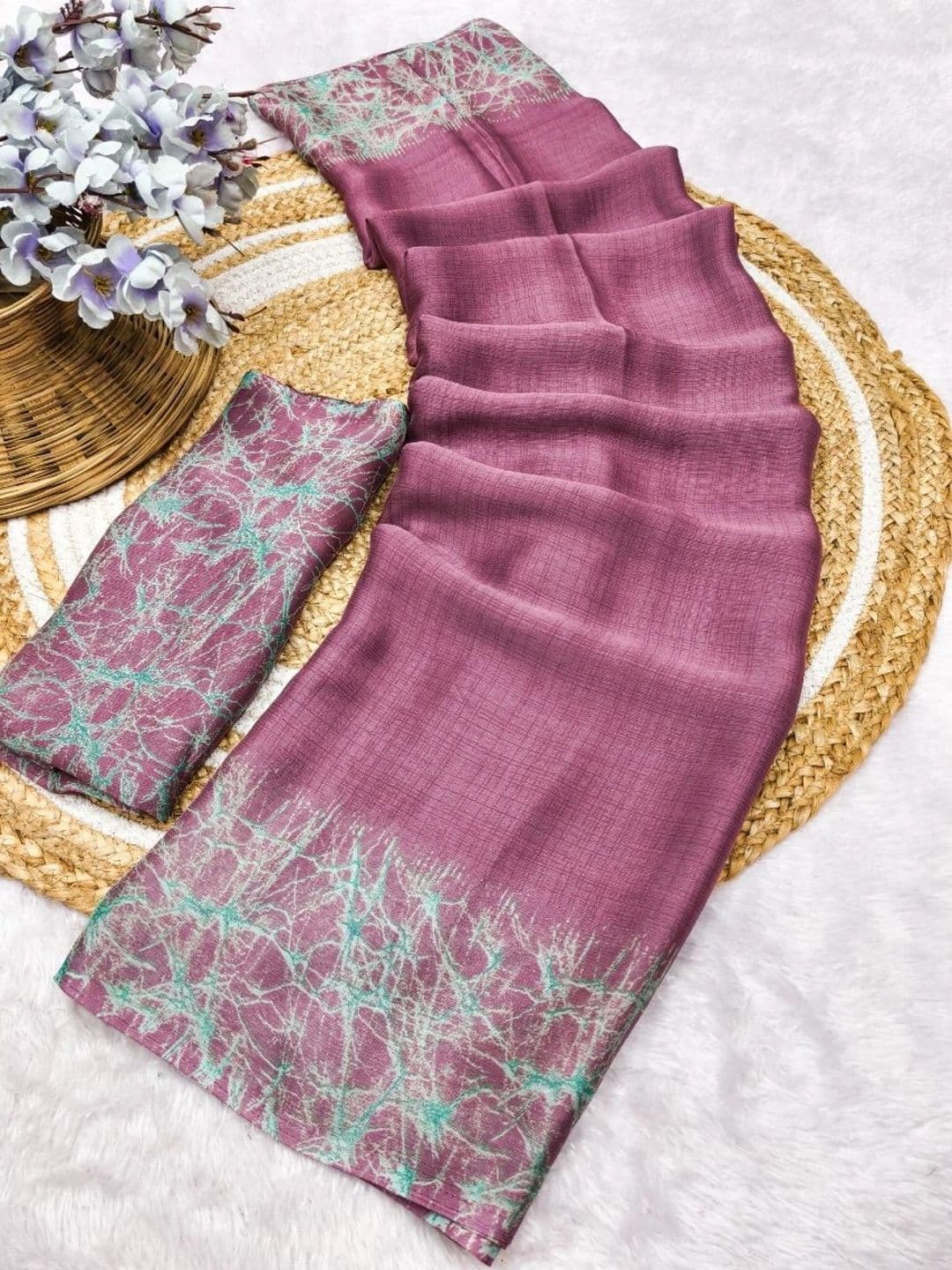 MAGNEITTA Pure Chiffon Designer Saree thumbnail 4