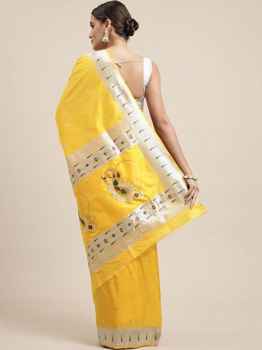 KALINI Woven Design Zari Art Silk Paithani Saree thumbnail 7
