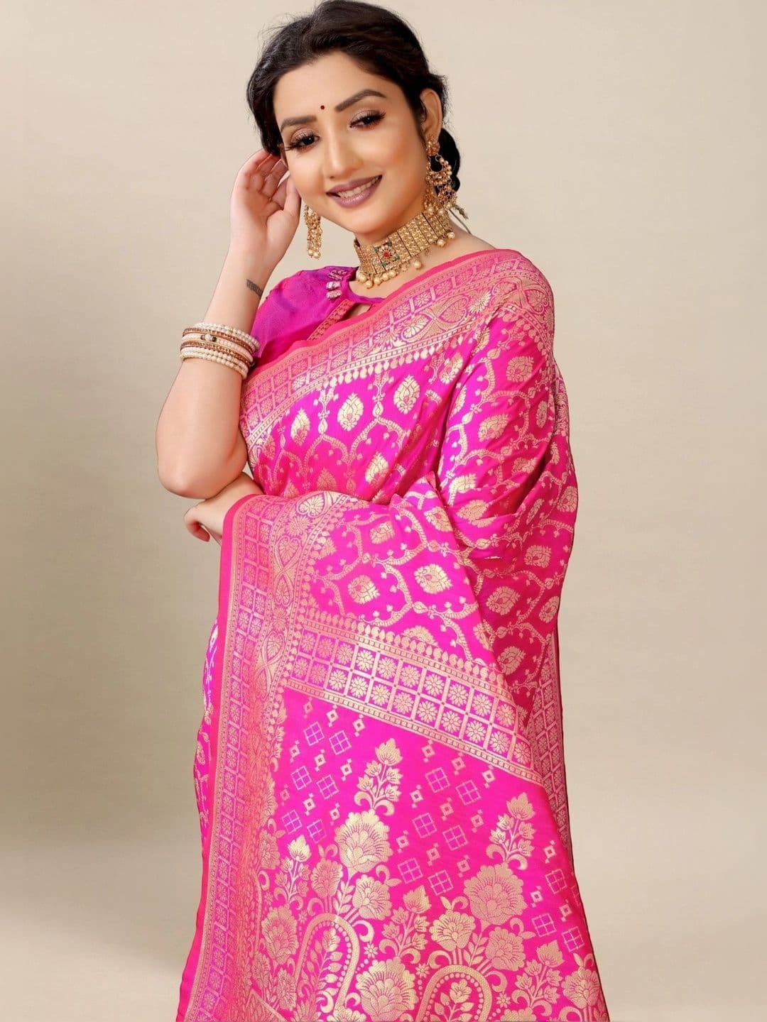 KALINI Woven Design Zari Art Silk Banarasi Saree thumbnail 5