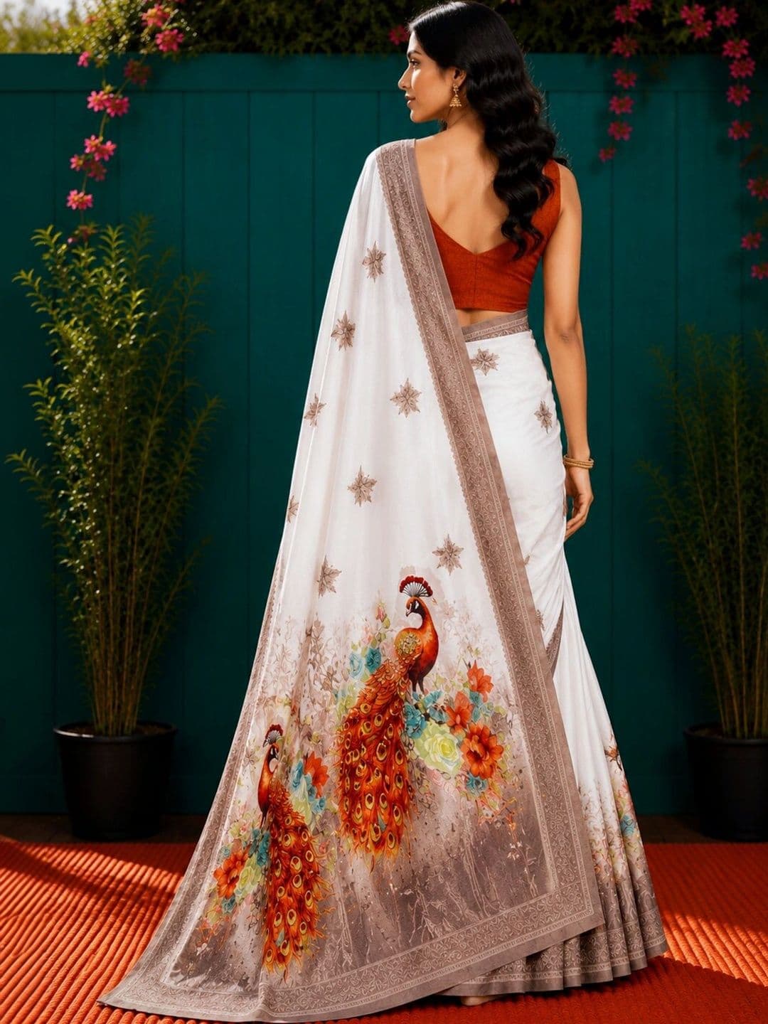 Anouk Embroidered Art Silk Designer Saree thumbnail 3