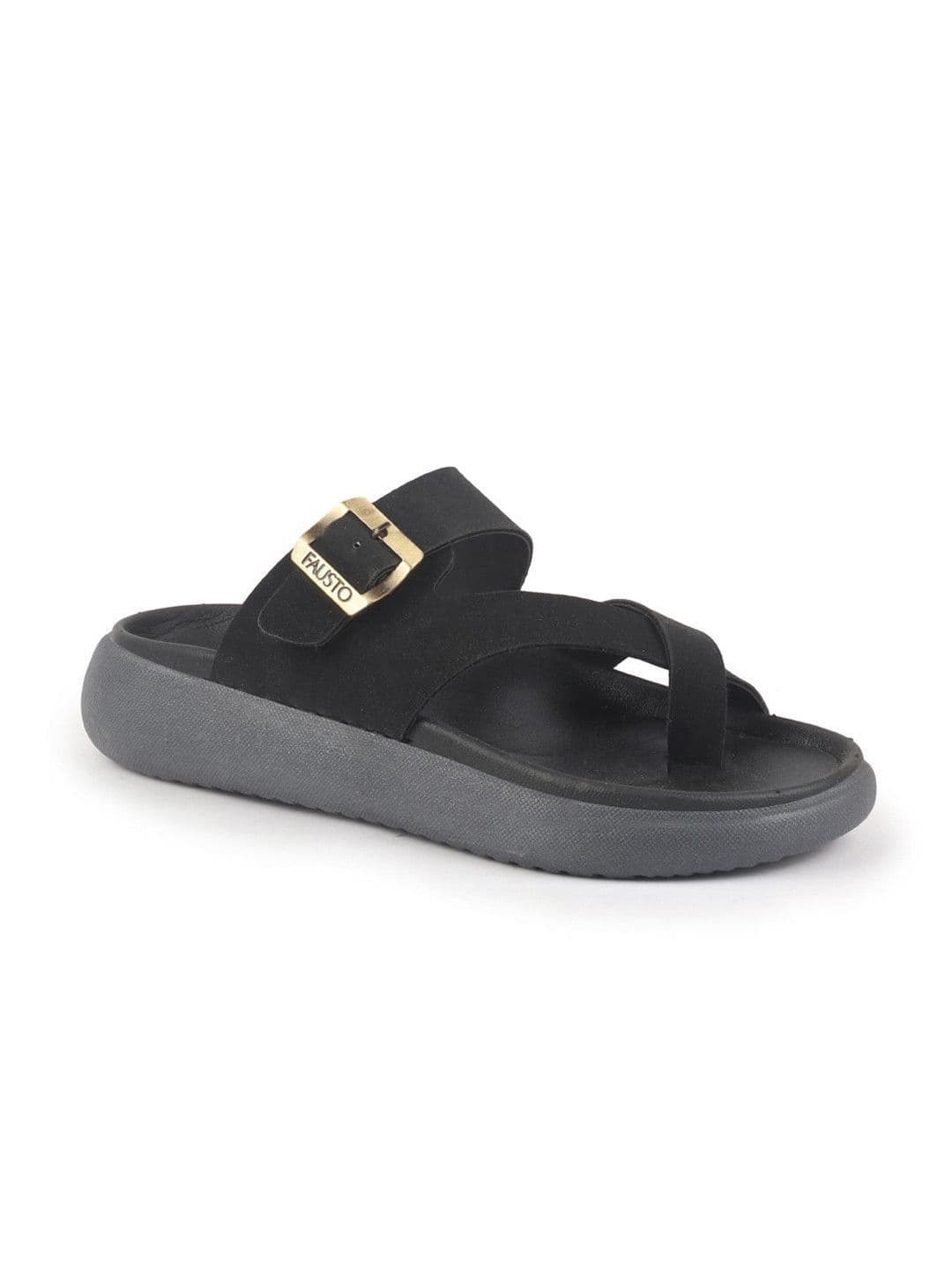 FAUSTO Men Toe Ring Buckle Strap Side Stitched Comfort Sandals thumbnail 5