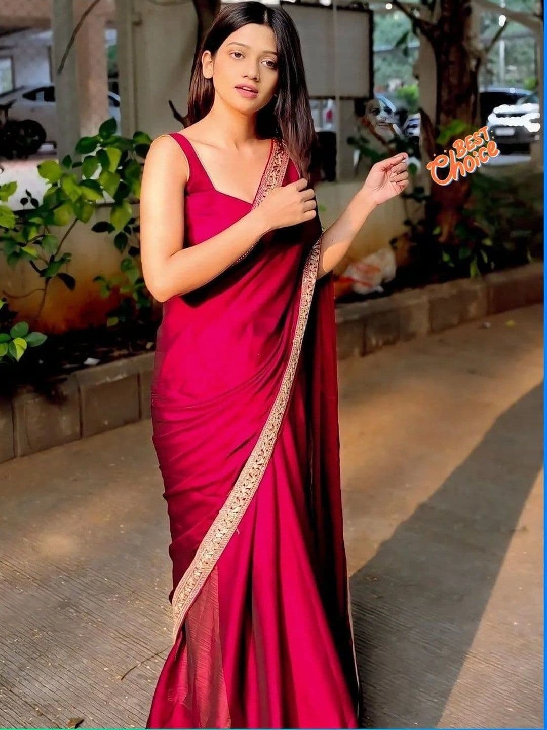 ANJAVI FASHION Embroidered Jute Silk Saree - view 1