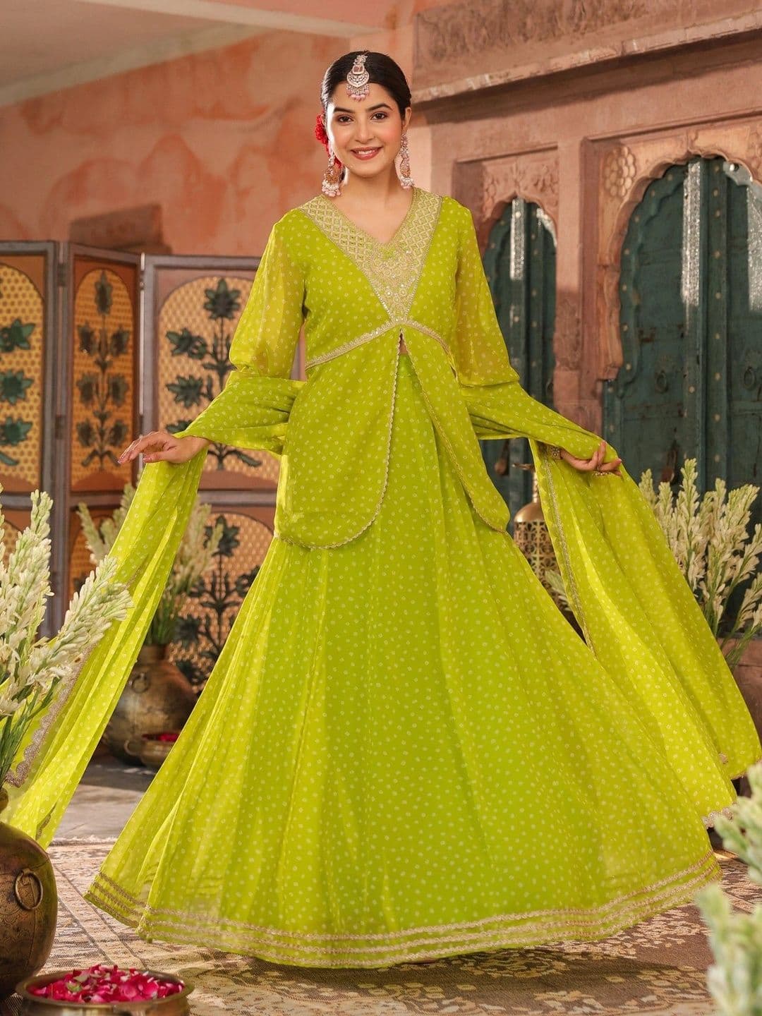 SCAKHI Embroidered Ready to Wear Lehenga & Blouse With Dupatta thumbnail 4