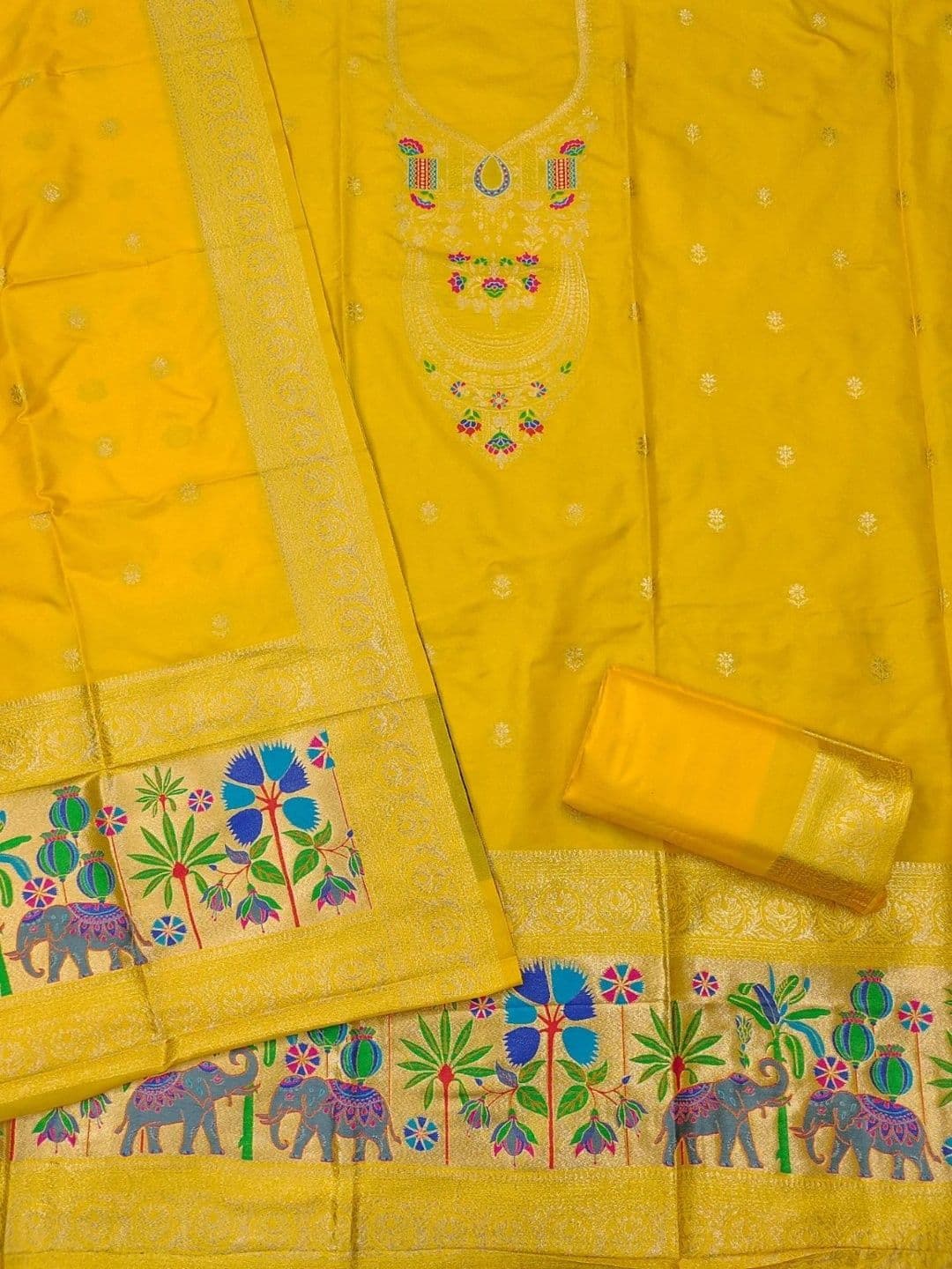 KALINI Pure Silk Unstitched Dress Material thumbnail 4