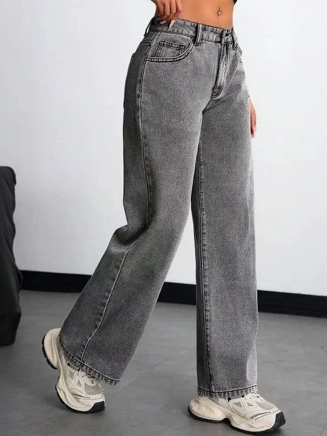 Mast & Harbour Women Comfort Wide Leg High-Rise Stretchable Jeans thumbnail 4
