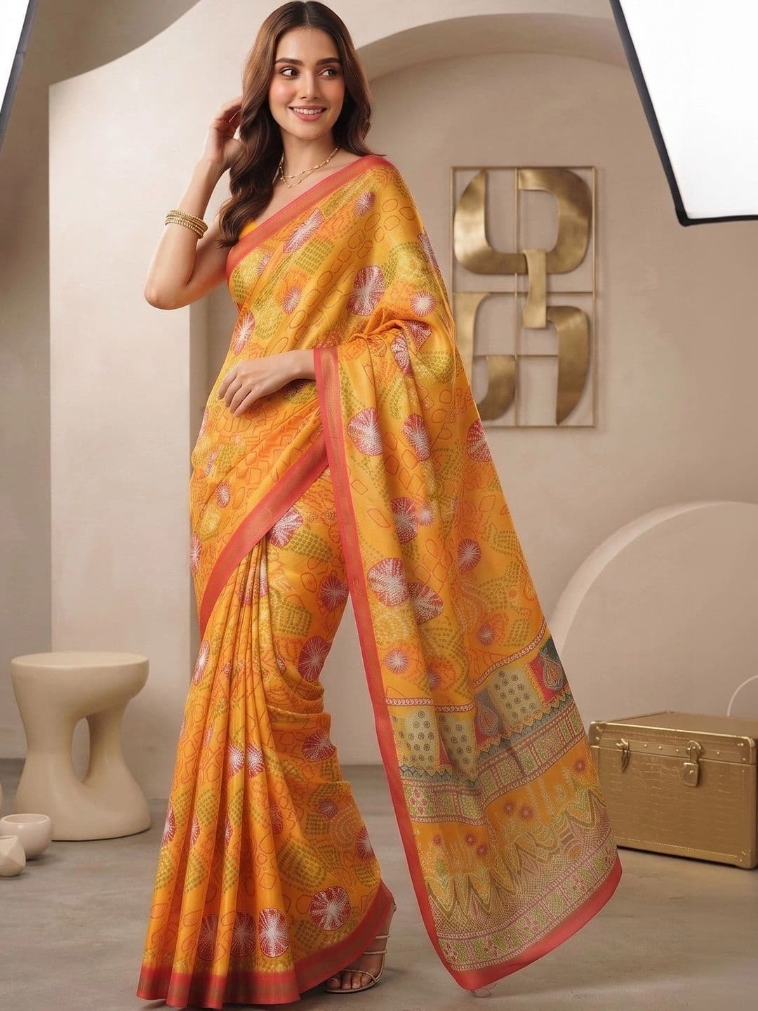 elora Floral Fusion Saree thumbnail 3