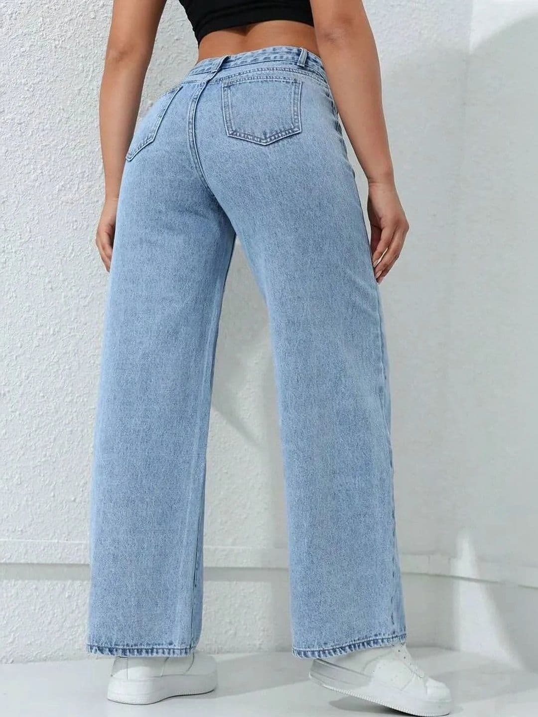 Mast & Harbour Women Comfort Wide Leg High-Rise Light Fade Stretchable Jeans thumbnail 3