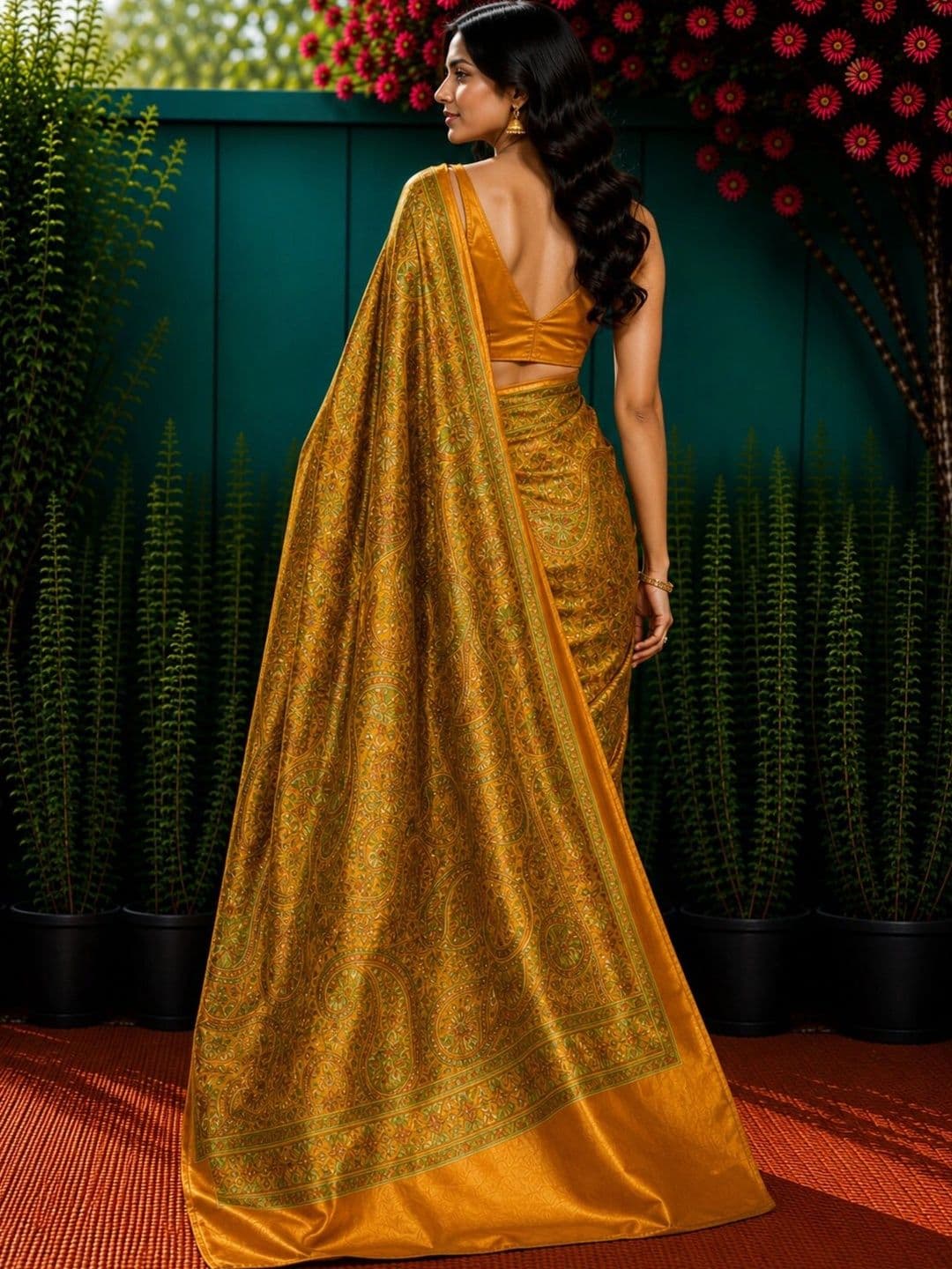 Anouk Paisley Art Silk Designer Saree thumbnail 2