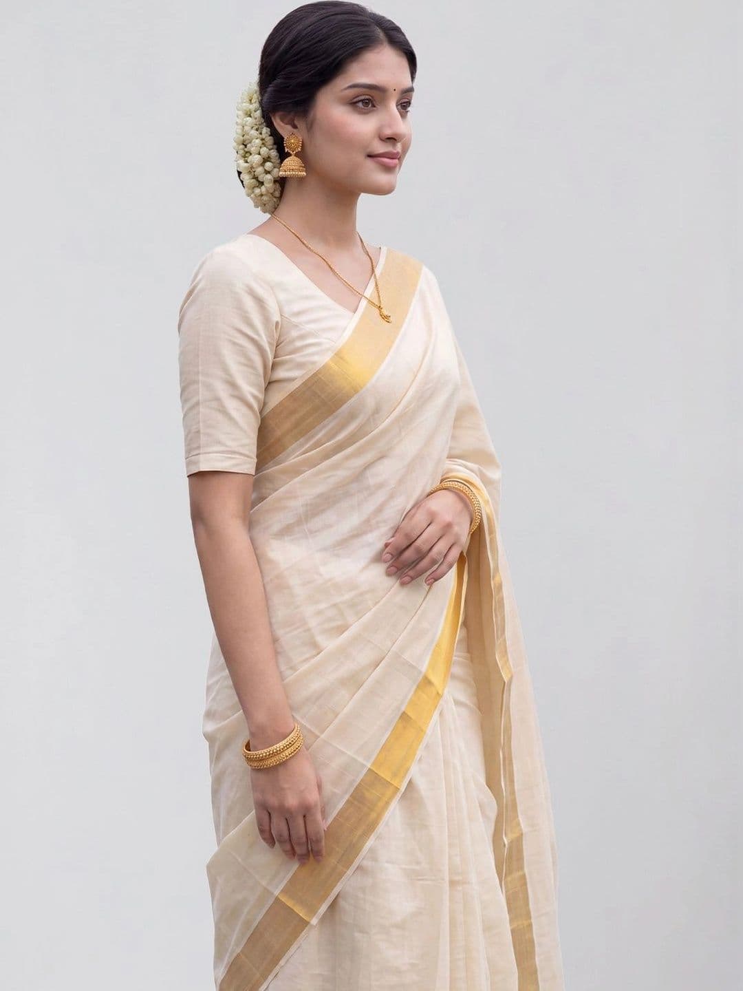 Ramraj Pure Cotton Handloom Kasavu Saree thumbnail 2