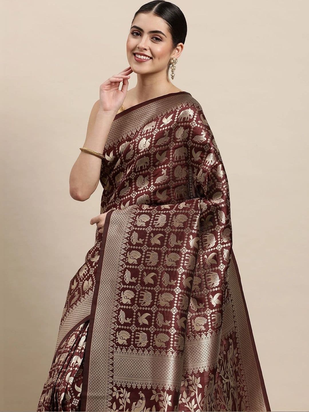 KALINI Woven Design Zari Art Silk Banarasi Saree thumbnail 7