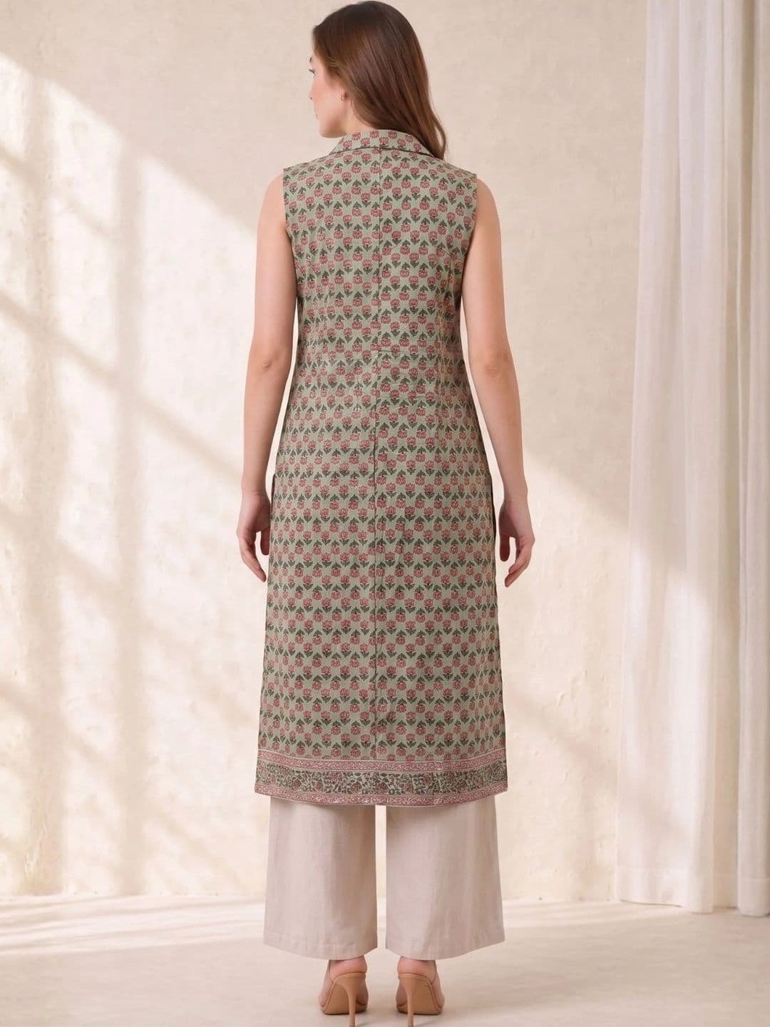 KALAMIR Women Floral Printed Floral Kurta thumbnail 3