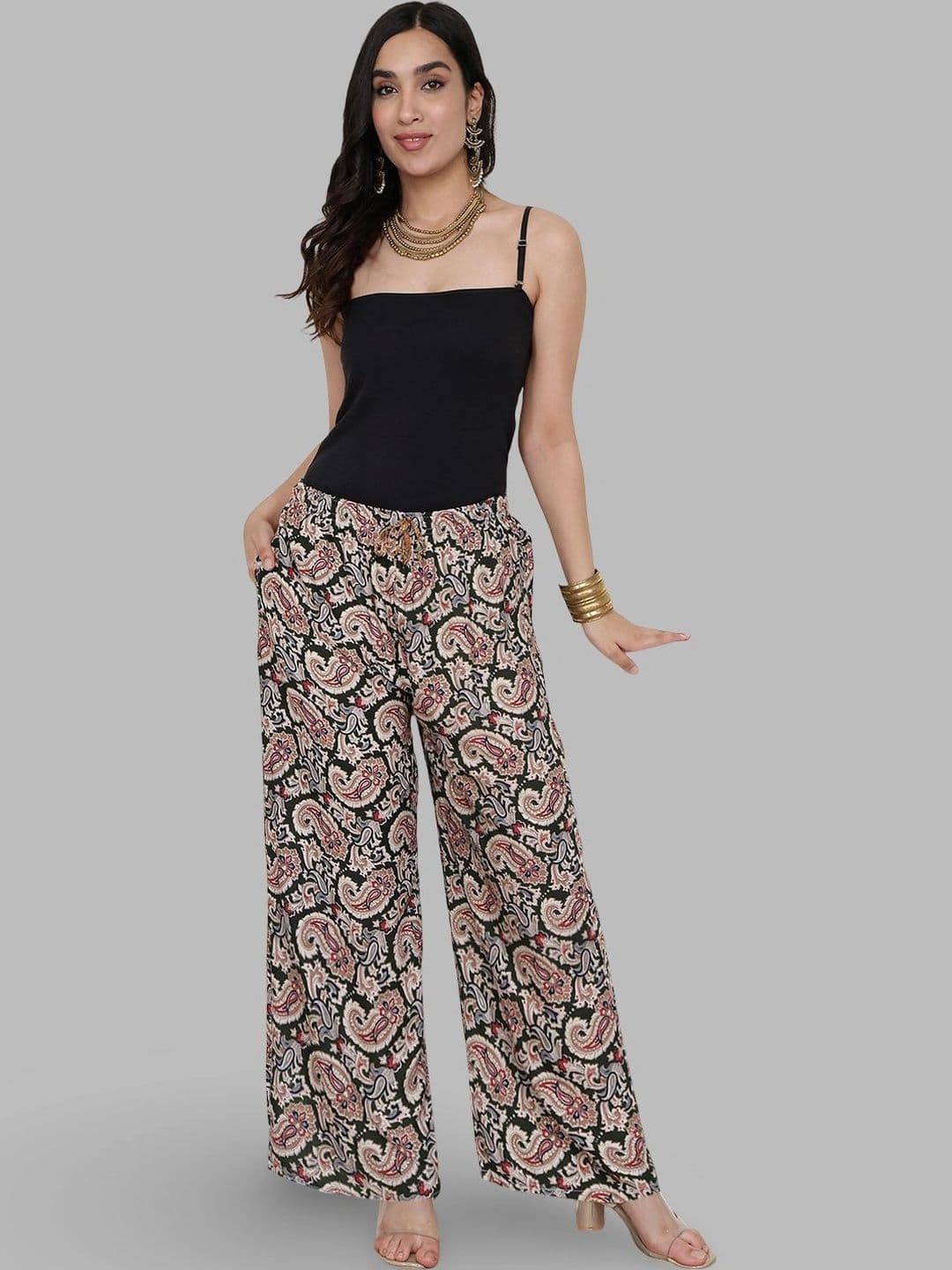 Moda Rapido X Gracit Women Paisley Printed Ethnic Palazzos thumbnail 3