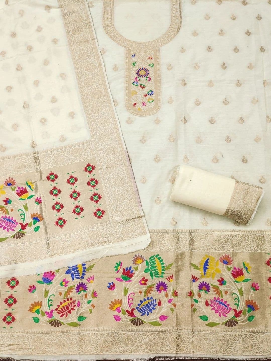 KALINI Pure Cotton Unstitched Dress Material thumbnail 2