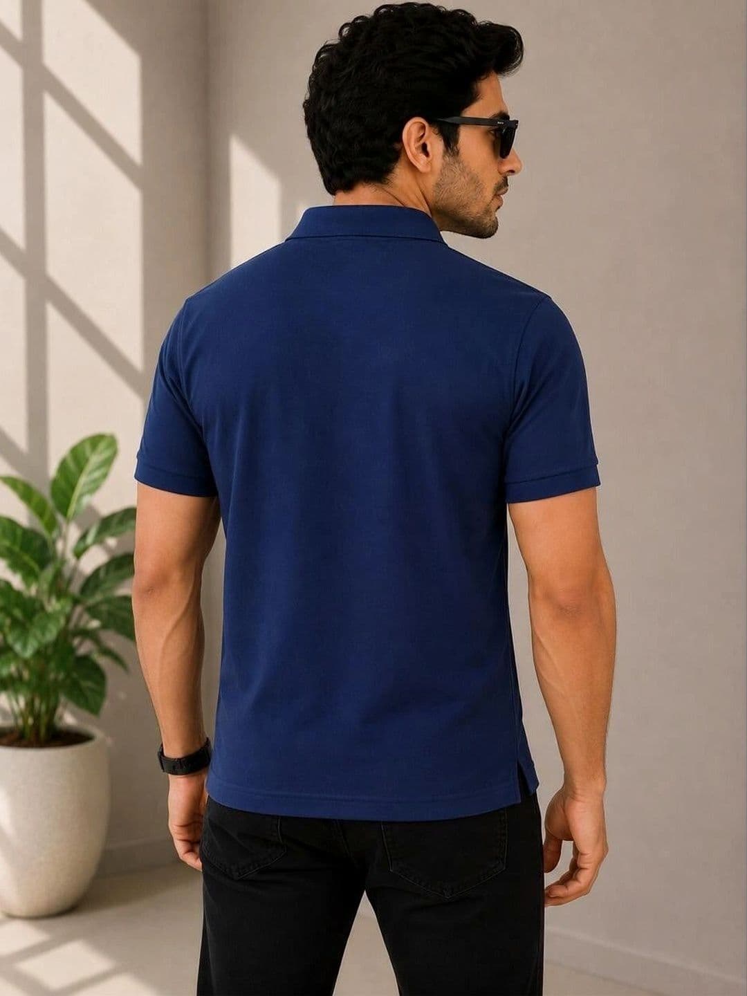 VELDEER Men Brand Logo Polo Collar T-shirt thumbnail 3
