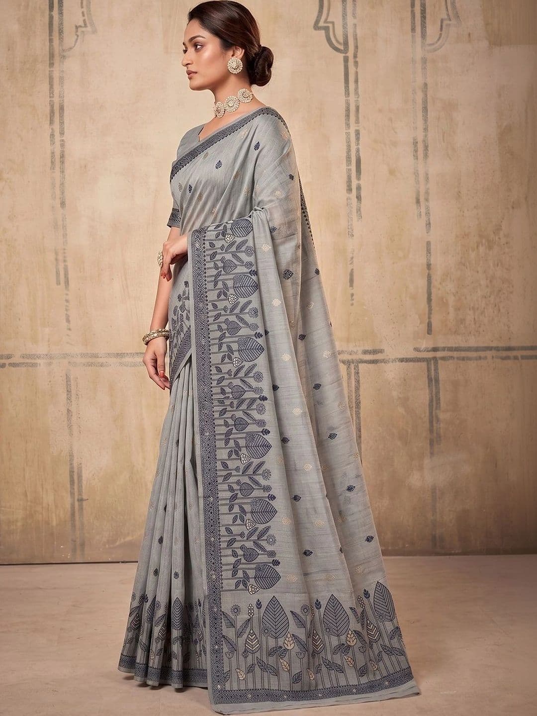 Anouk Woven Design Zari Designer Saree thumbnail 5