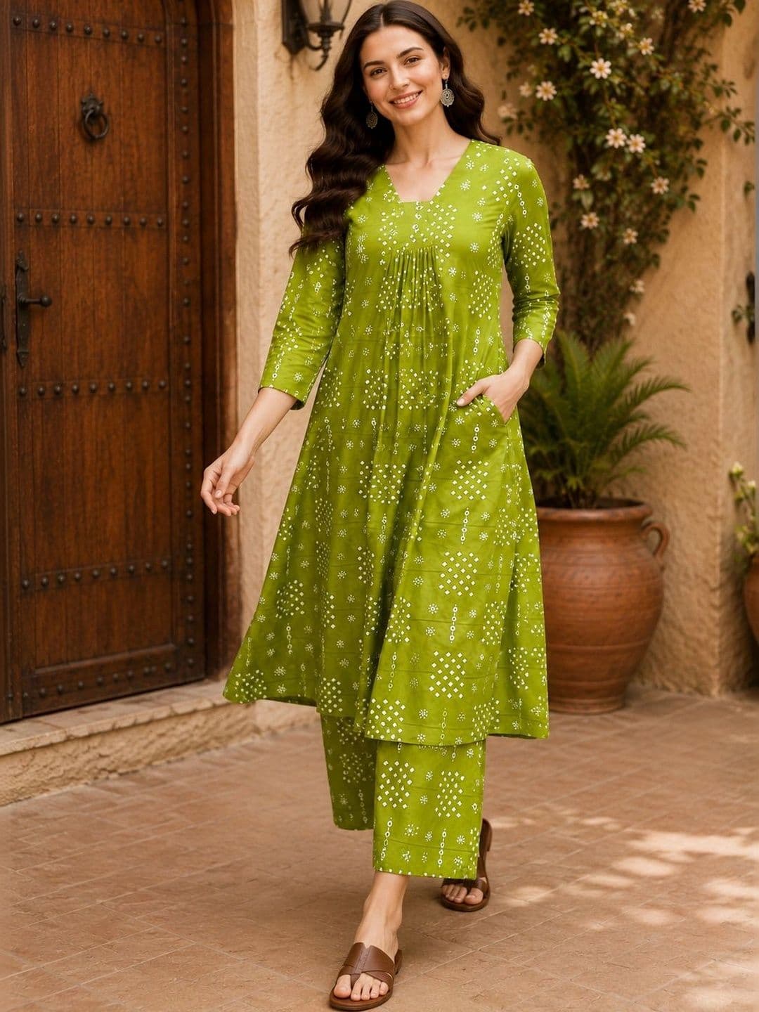 NEW ETHNIC 4 YOU Women Ethnic Motifs Printed Empire Kurta with Palazzos thumbnail 4
