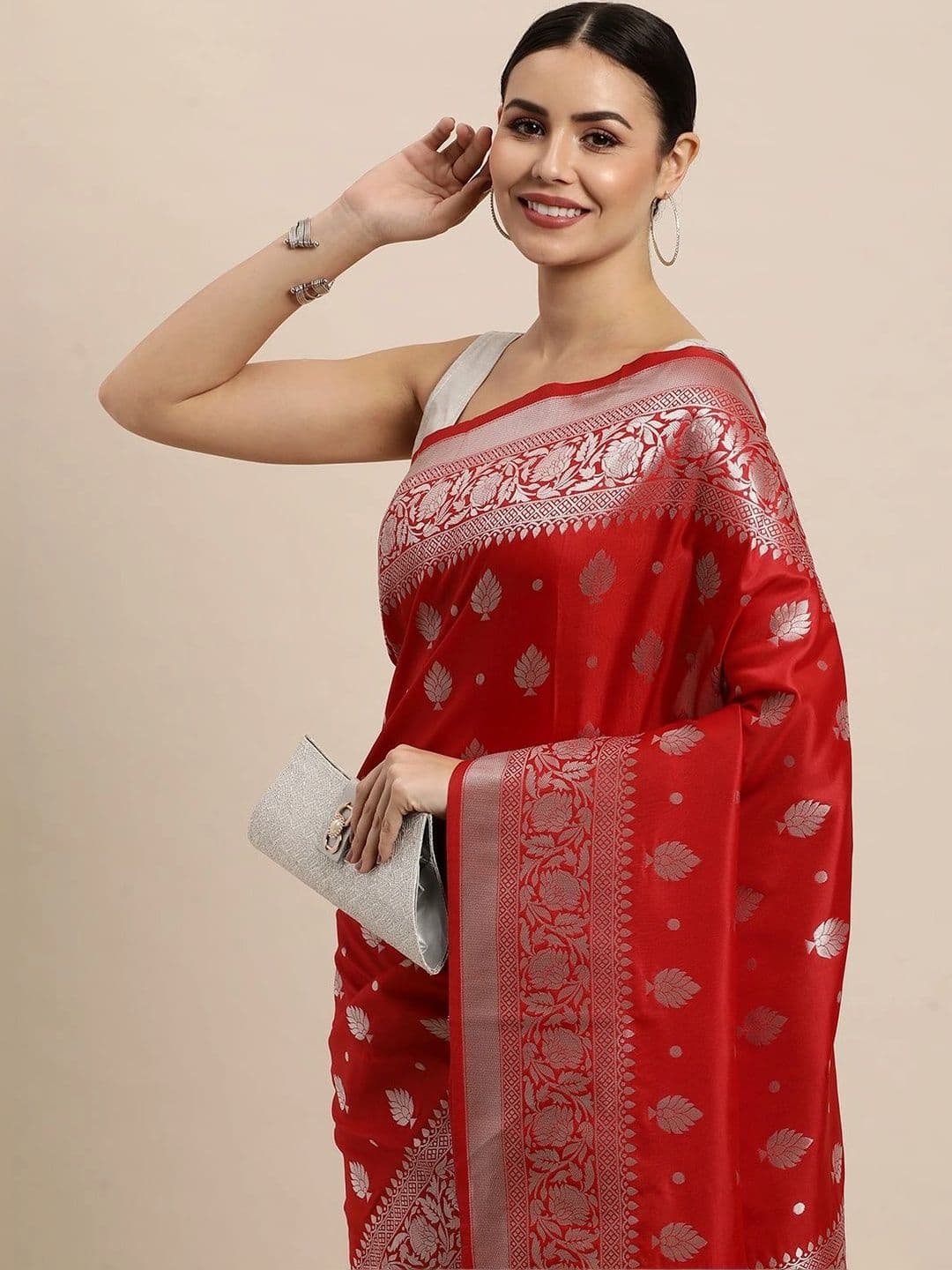 KALINI Woven Design Zari Art Silk Banarasi Saree thumbnail 3