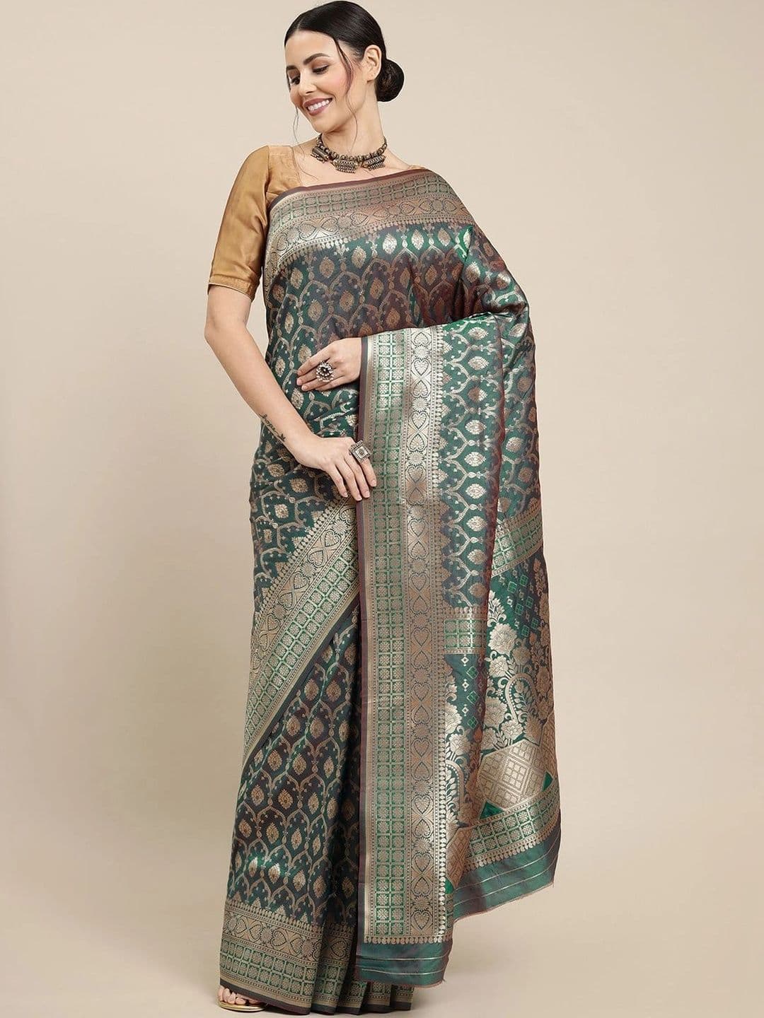 KALINI Woven Design Zari Art Silk Banarasi Saree thumbnail 3