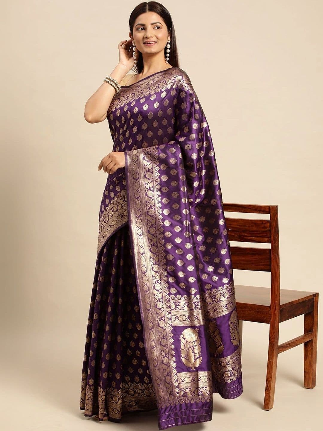KALINI Woven Design Zari Art Silk Banarasi Saree thumbnail 7