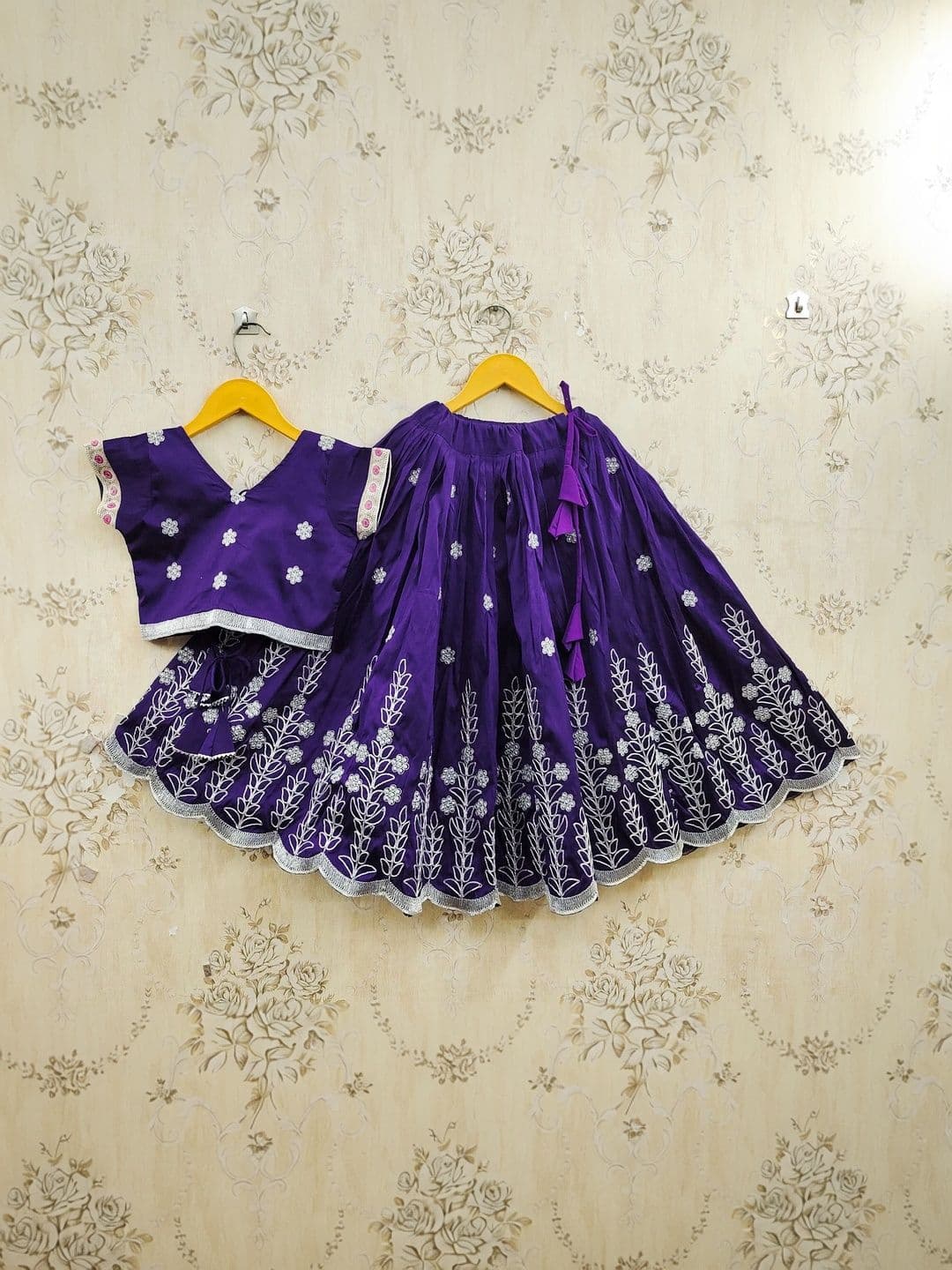 KALINI Girls Embroidered Thread Work Ready to Wear Lehenga & thumbnail 4
