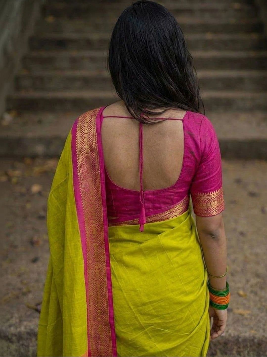ALPENIKA Striped Zari Art Silk Mysore Silk Saree thumbnail 3