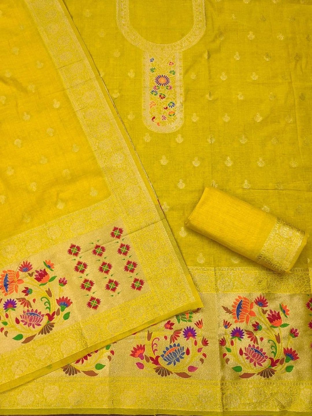KALINI Pure Cotton Unstitched Dress Material thumbnail 3