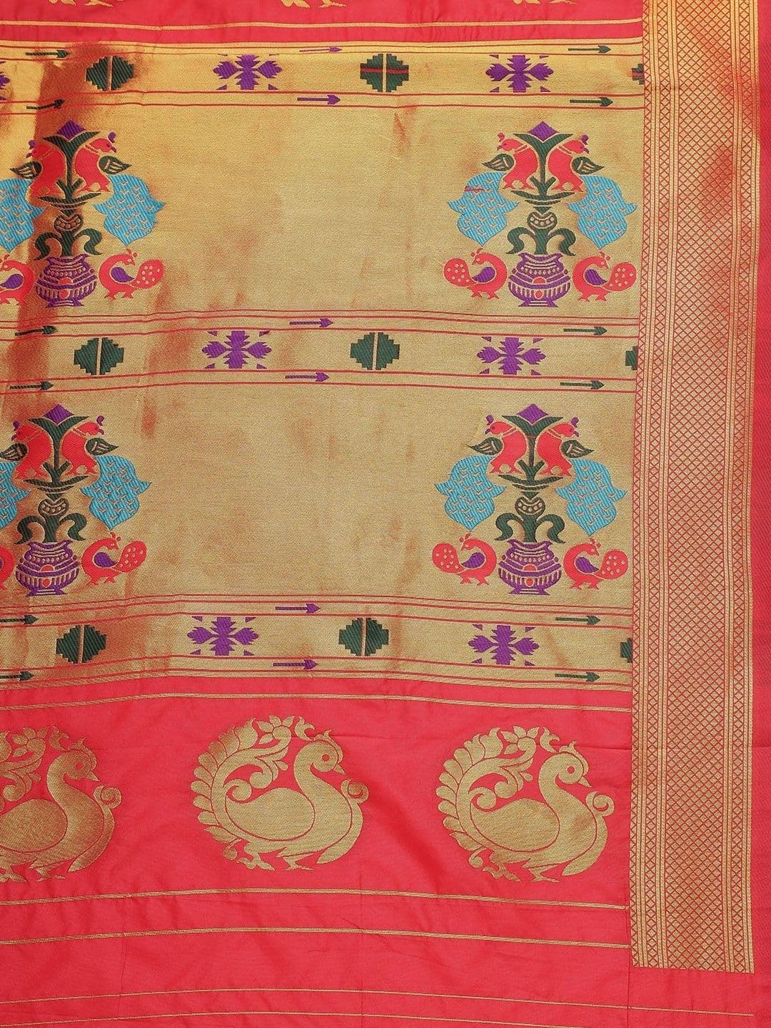 KALINI Woven Design Zari Art Silk Paithani Saree thumbnail 3