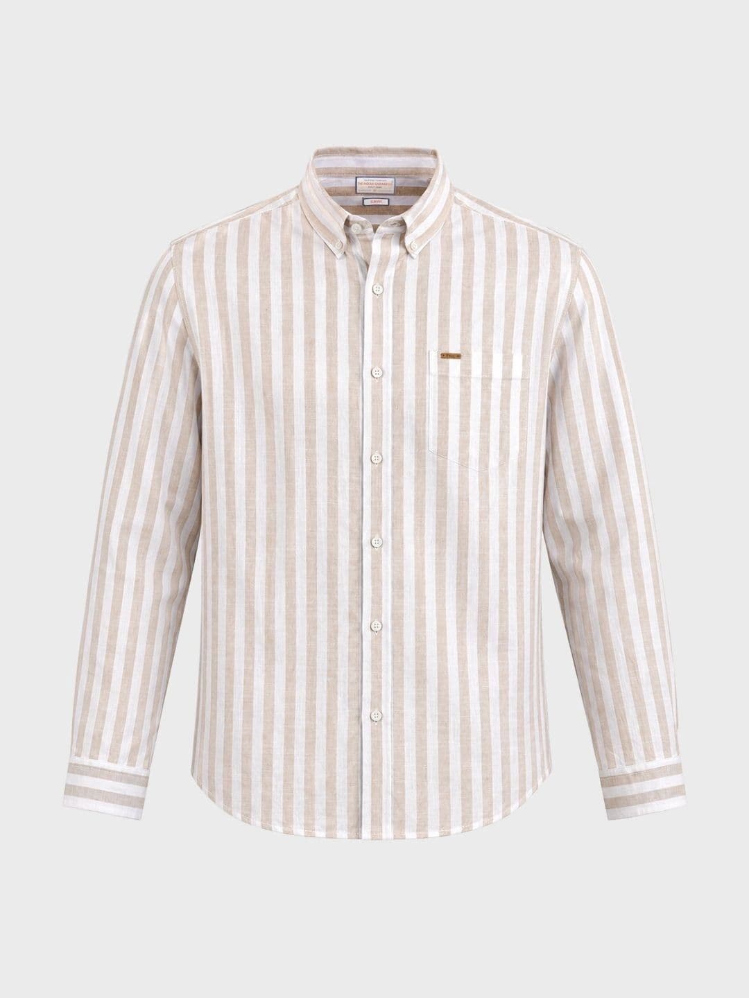 The Indian Garage Co Men Slim Fit Striped Casual Shirt thumbnail 4